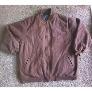 Blac Label Premium Mens Wool Bomber Jacket Size 4XL Brown Full Zip Quilted 90s